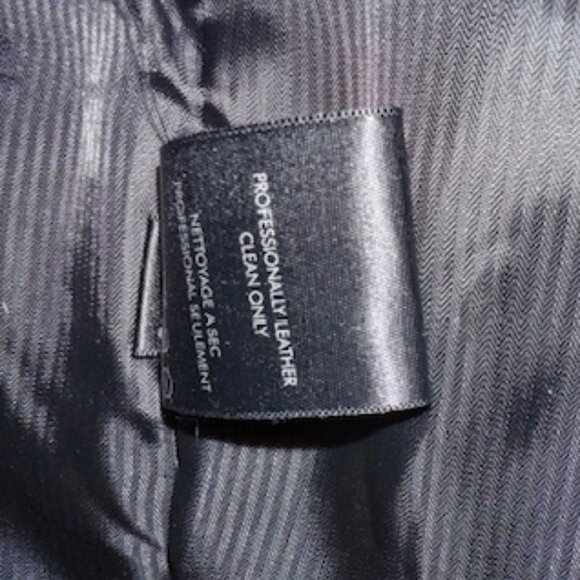 Tumi Brown Leather-like Military Field Jacket - Picture 7 of 8